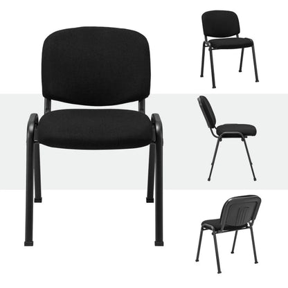 Topcobe Set of 2 Office Chair with Metal Frame and Padded Cushions for Conference Room, Home Office Chair, Office Furniture Chairs, Black