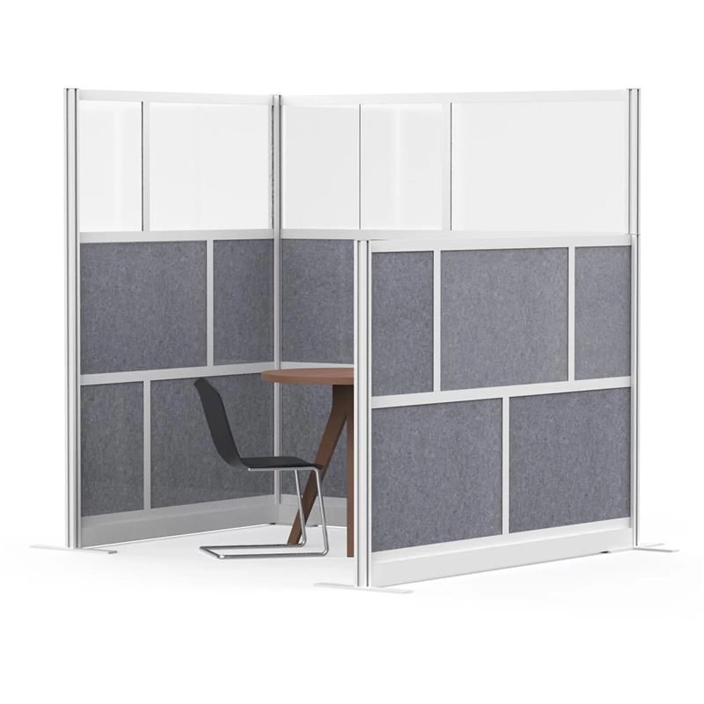 Luxor Freestanding Modular Room Divider Wall System with Built-in Cable Management Tray - 70" x 70" Add-On Wall
