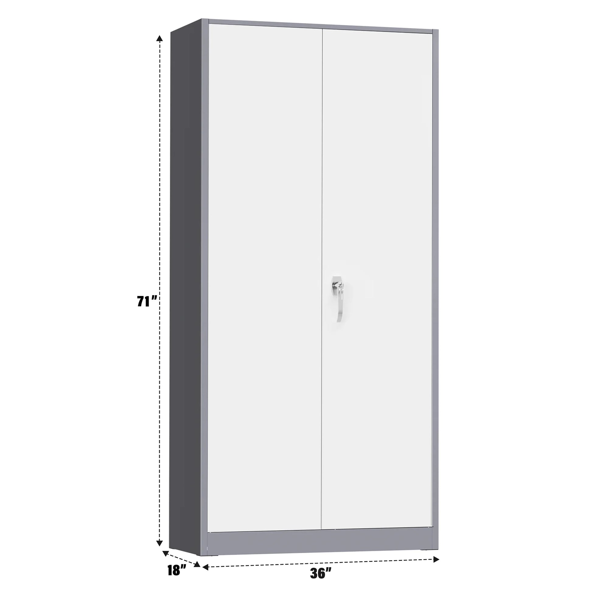 SUNCROWN Garage Storage Cabinets with Doors and Shelves, New Grey Steel Tool Locking Cabinet, Metal Storage Cabinet for Home Office, Warehouse, School