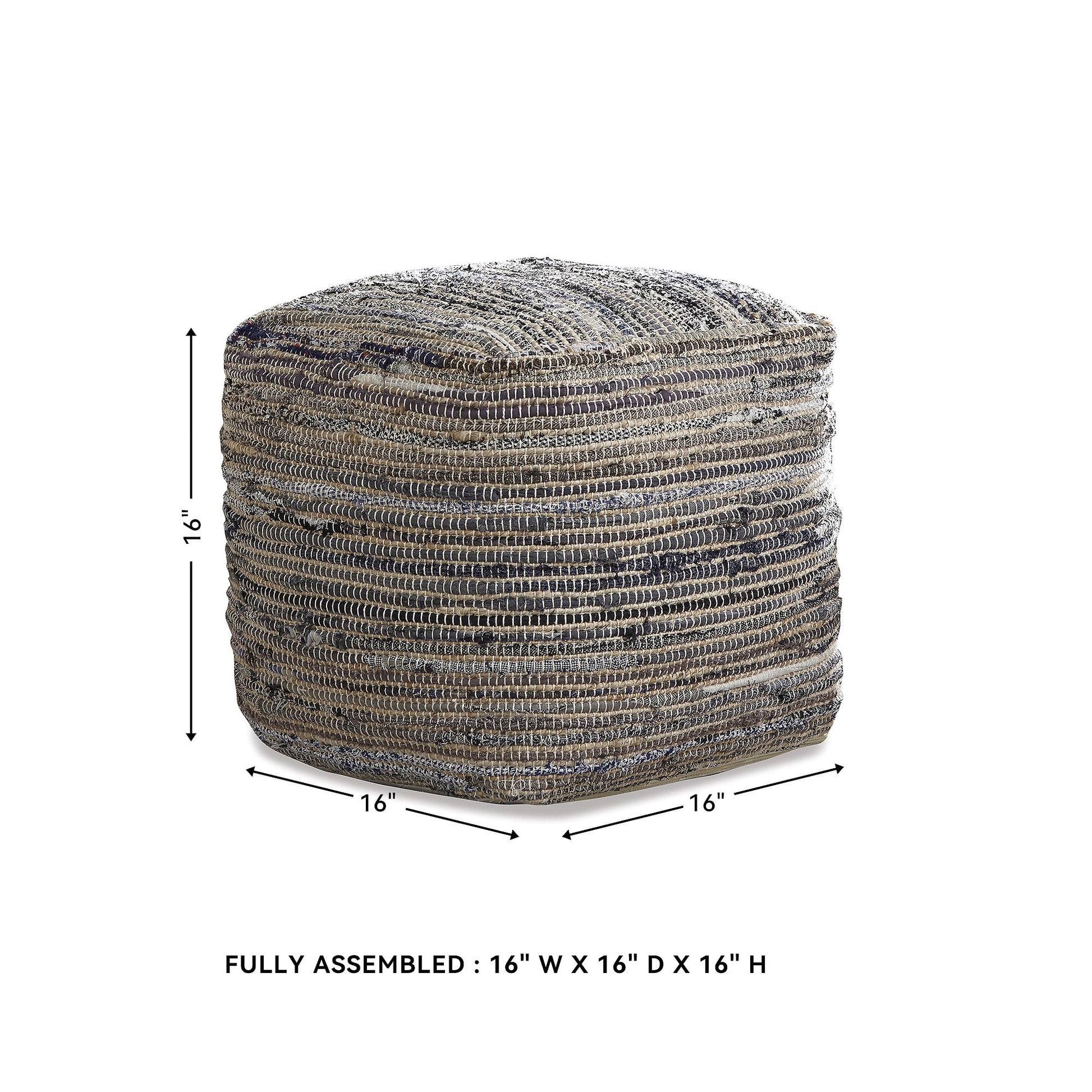 Signature Design by Ashley Contemporary Absalom Pouf Denim