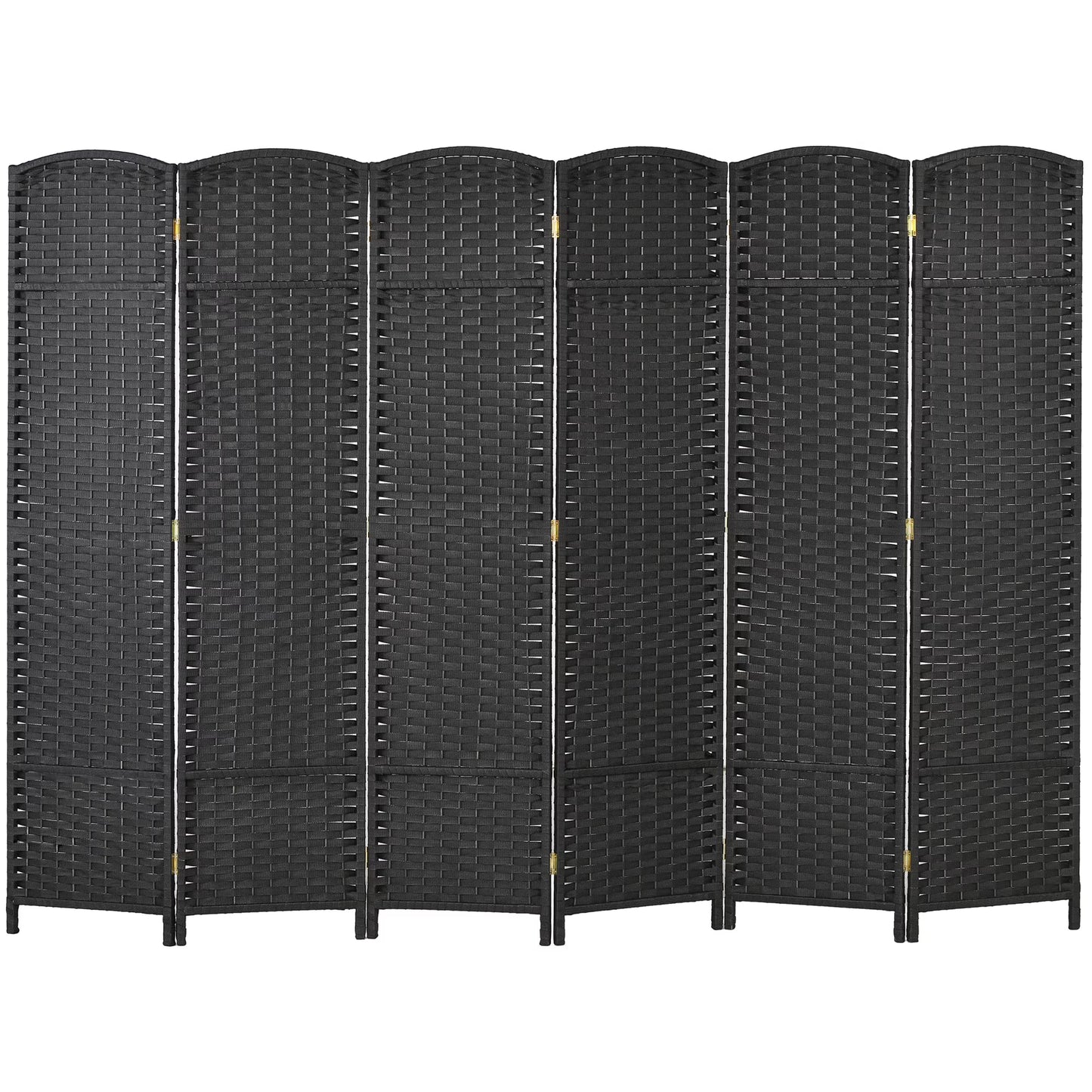 HOMCOM 4 Panel Room Divider Freestanding Folding Privacy Screen Nature Wood