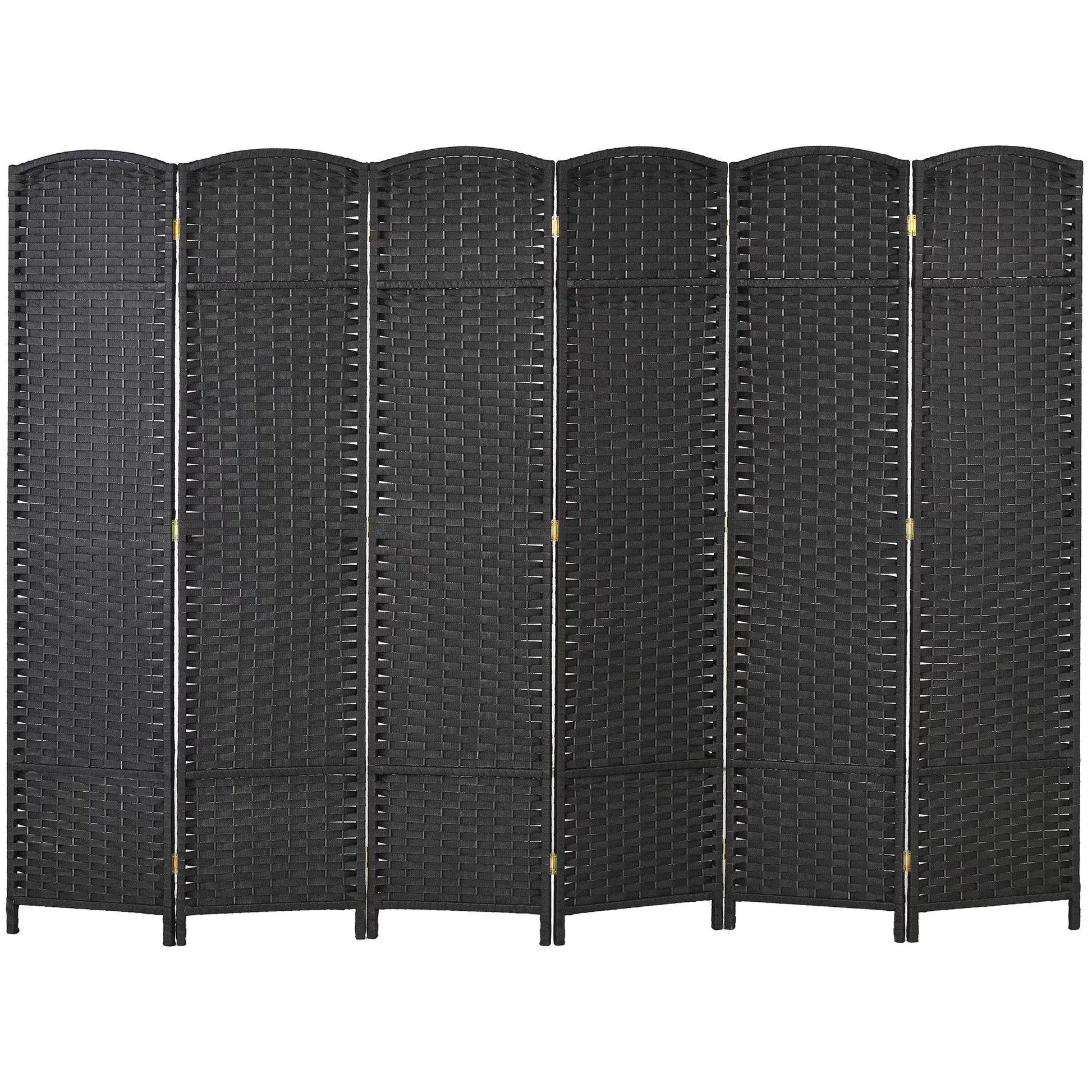 HOMCOM 4 Panel Room Divider Freestanding Folding Privacy Screen Nature Wood