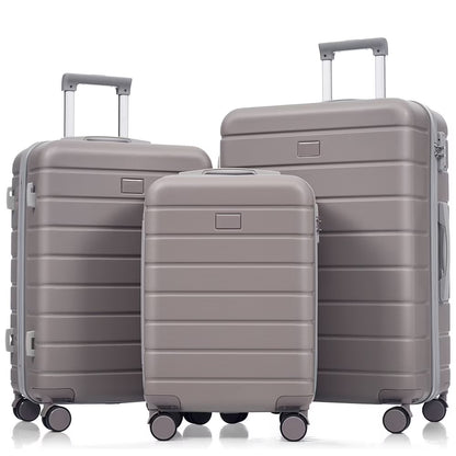 Premium ABS Travel Luggage Set , 3-Piece TSA Lock Suitcase Ensemble with 20, 24, and 28 Inch