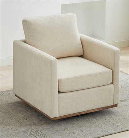 Swivel Accent Chair, Modern Chenille Upholstered Lounge Chair Armchair with 360 Degree Swiveling Base, Leisure Club Chair Comfy Accent Single Sofa Chair for Nursery Bedroom Living Room, Taupe