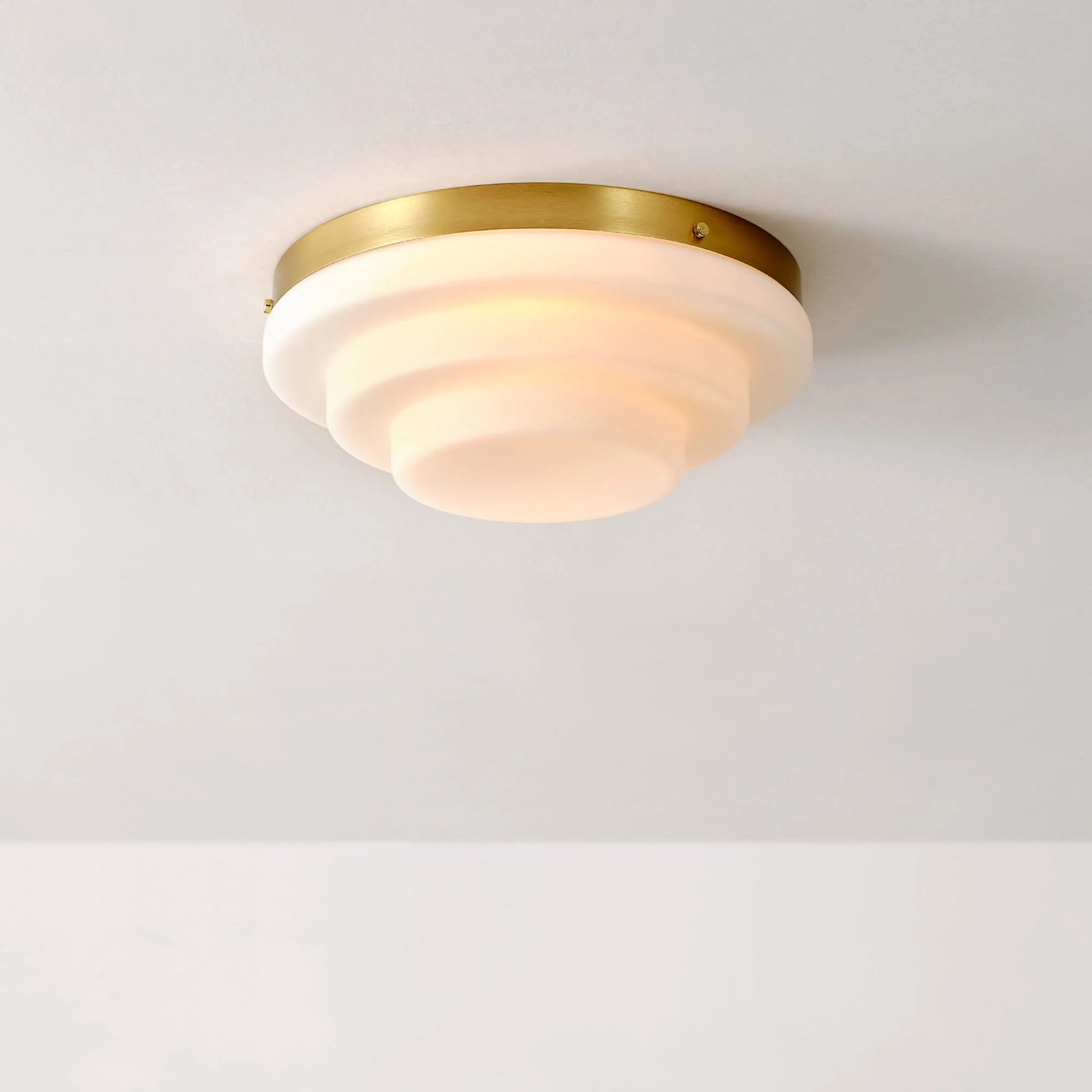Globe Electric 91005474 Devo 2 Light 12" Wide Flush Mount Ceiling Fixture - Brass