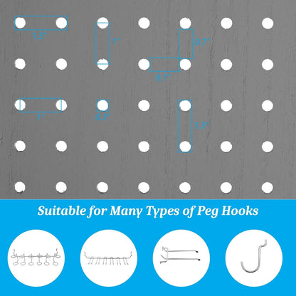 Bonnlo 4 Panel Pegboard Freestanding, 5 FT Portable Display for Craft Show Jewelry, Wooden Folding Room Divider
