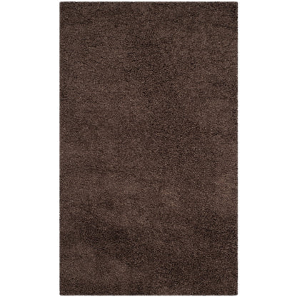 SAFAVIEH Laguna Neven Plush Solid Shag Area Rug, Brown, 8'6" x 12'