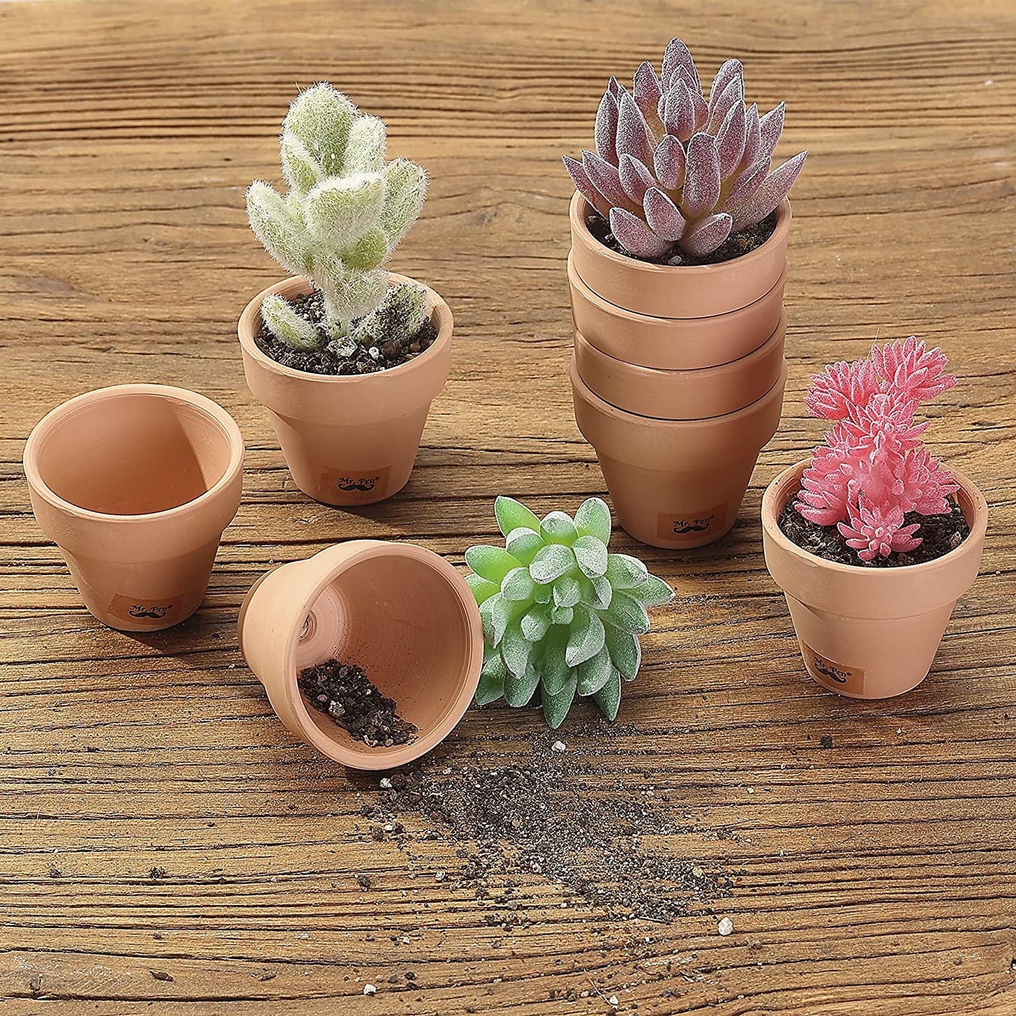 Mr. Pen- Mini Terracotta Clay Pots, 1.7", 8 pcs, Clay Pots for Plants