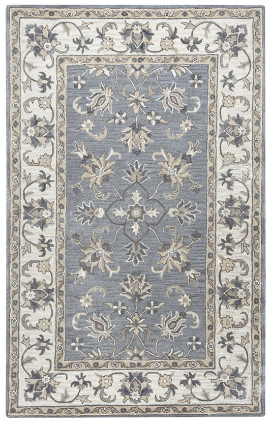 Rizzy Rugs Valintino Area Rug VN9658 Gray Petals Vines 5' x 8' Rectangle