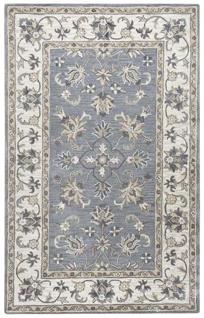 Rizzy Rugs Valintino Area Rug VN9658 Gray Petals Vines 5' x 8' Rectangle