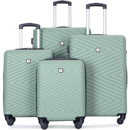 Travelhouse 4 Piece Hardshell Luggage Set Hardside Lightweight Suitcase with TSA Lock Spinner Wheels.(Blue)