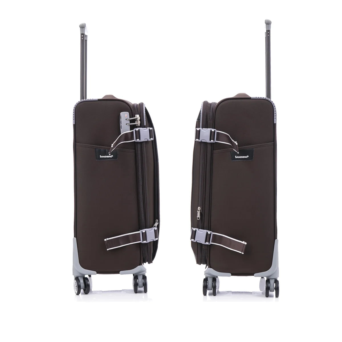 4-Piece Sage Green Softside Luggage Set with Spinner Wheels, Lightweight Expandable Suitcases (20"/24"/28"/32")