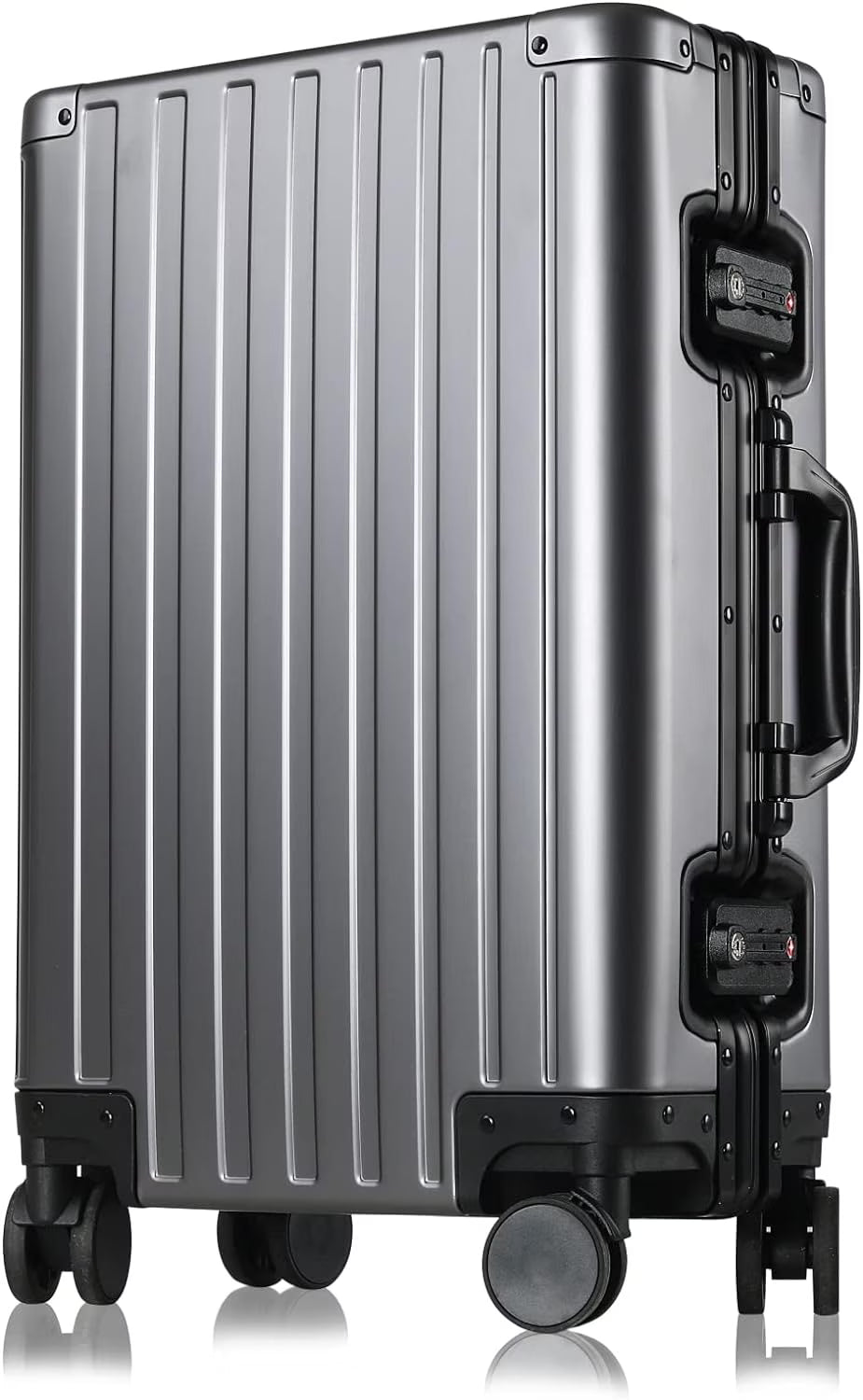 Sindermore 20 inch Aluninum Luggage Carry on Hardside Luggage with TSA Locks Spinner Wheels Zipperless
