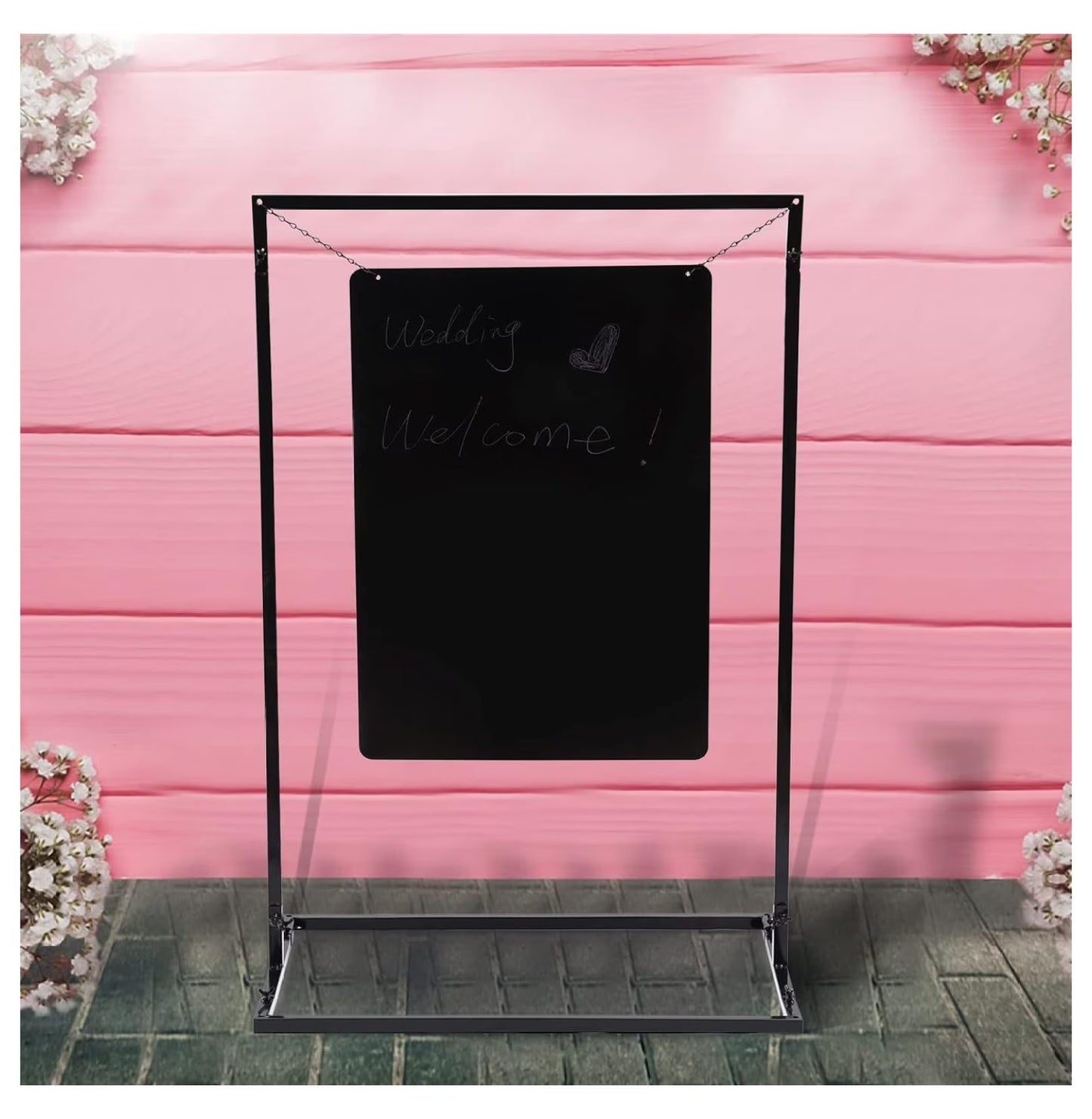 43" Arch Wedding Welcome Sign Backdrop Stand with Bases for Ceremony, Party Photo Booth Decor Frame Event Garden Arch Abor Photography Background Display Rack Balloon Flower Decor