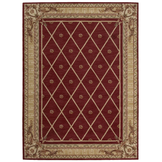 Nourison Ashton House Wool Area Rug Red 3'6" x 5'6" Latex Free Wool Border 6' Runner Runner, Indoor Living Room