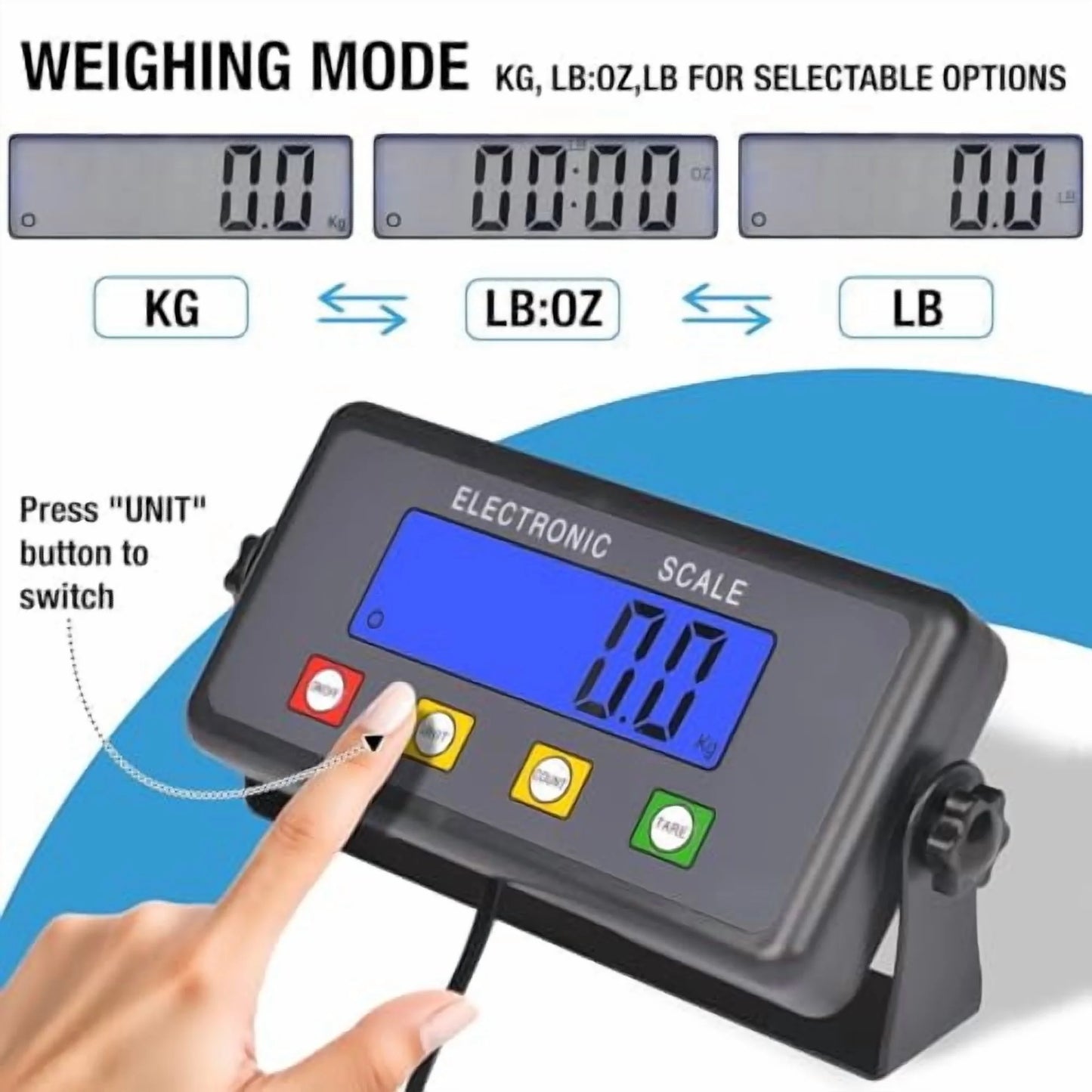 SurmountWay Large Shipping Scale, 440lb/0.35oz Digital Postal Scale with Tare/Count/Auto-Off Function, High Accurate Shipping Scale for Packages,Small Business,Luggage,Warehouse,Home (15.3"x11.8")