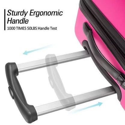Expandable Suitcase Set of 3 with Double Spinner Wheels, Indestructible PP Material Hard Shell Luggage Sets TSA Lock, Carry on Expandable, Lightweight,20" 24' 28",Pink