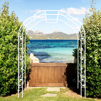 Metal Garden Arch 8.2 Feet High x 6.2 Feet Wide Trellis for Climbing Plants and Outdoor Decor