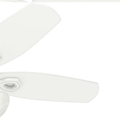 Hunter - Builder Indoor Ceiling Fan With Light, 42-inch, Snow White, Traditional-style, 3-speed WhisperWind Motor, 52105, for living rooms, bedrooms, home offices, kitchens
