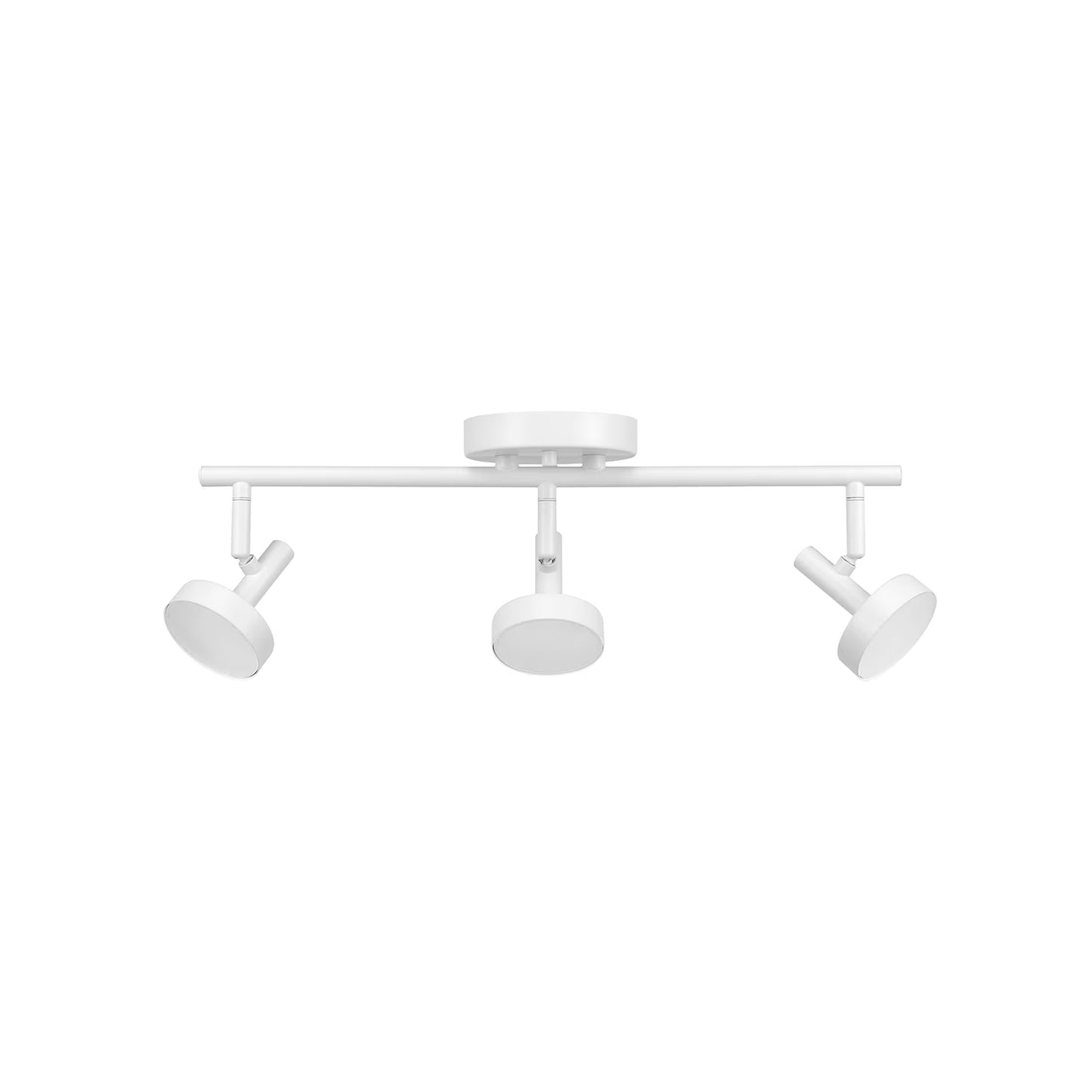 Globe Electric 19" 3-Light 22W Dimmable LED Matte White Track Lighting, Frosted Diffusers, 91004408