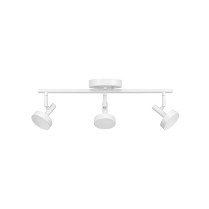 Globe Electric 19" 3-Light 22W Dimmable LED Matte White Track Lighting, Frosted Diffusers, 91004408