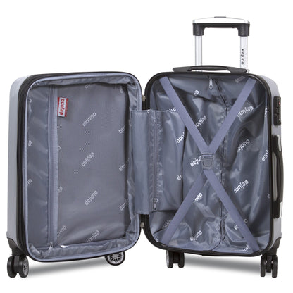 Dejuno Camden Hardside 3-Piece Expandable Spinner Luggage Set - Silver (20", 24" and 28")