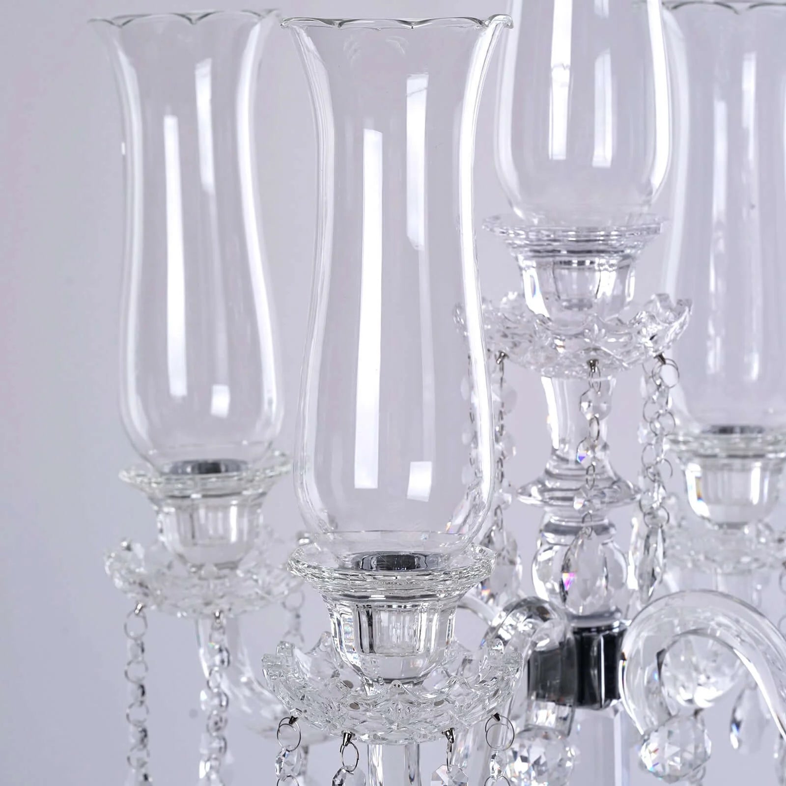 Efavormart 32" Tall 5 Arm PREMIUM Hurricane Taper Crystal Glass Candle Holder Candle Holder Wedding Centerpiece