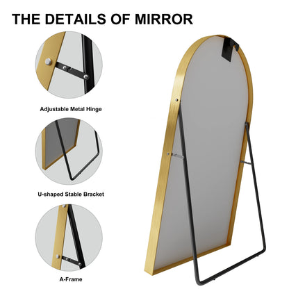 MAYEERTY 71"x32" Modern Aluminum Alloy Arch Full Length Floor Mirror Full Oversize Mirror,Black