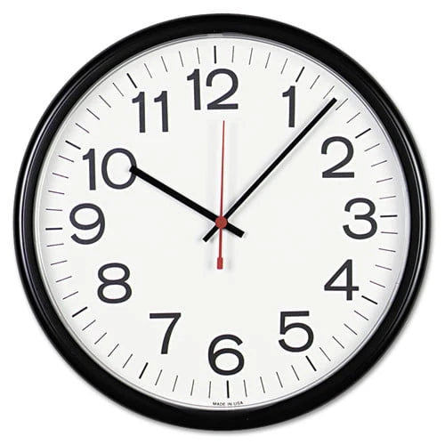 Universal Indoor/Outdoor Clock, 13 1/2", Black