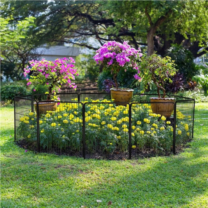 Topeakmart Decorative Garden Fence Rustproof Folding Fencing Landscape Patio Flower Bed Animal Barrier Border Black (40in x 43ft)