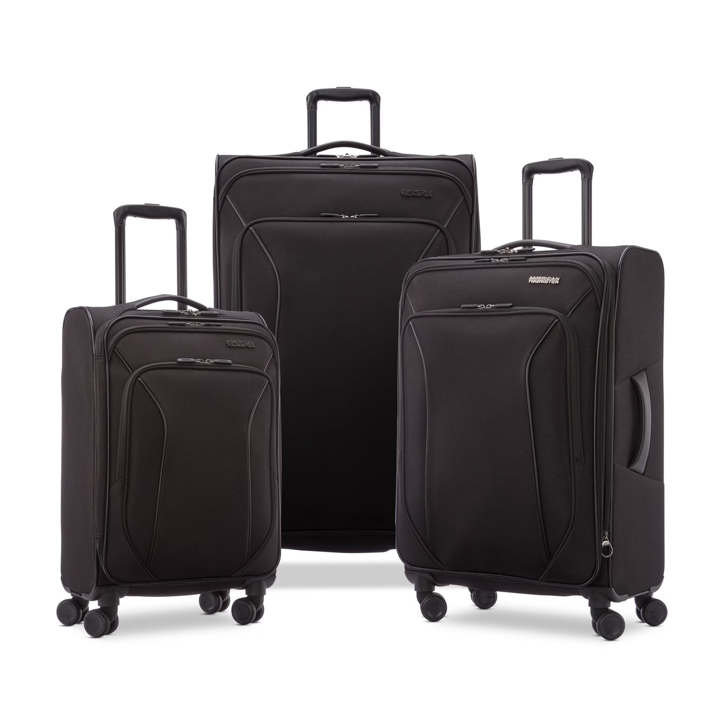 American Tourister X-Lite 3-Piece Luggage Set with Spinner Wheels - Light Grey