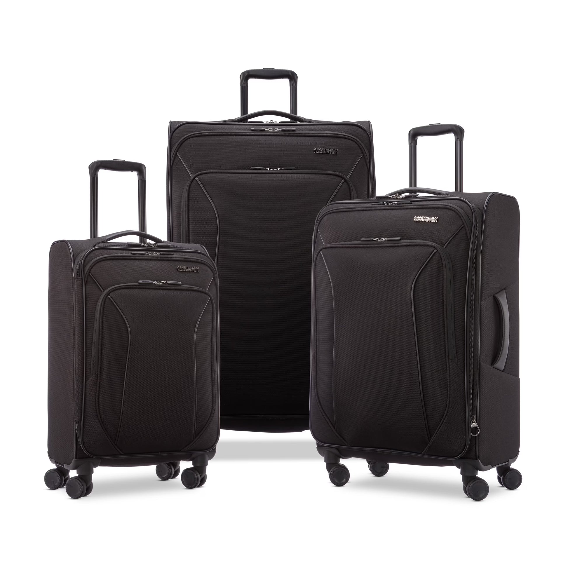 American Tourister X-Lite 3-Piece Luggage Set with Spinner Wheels - Light Grey