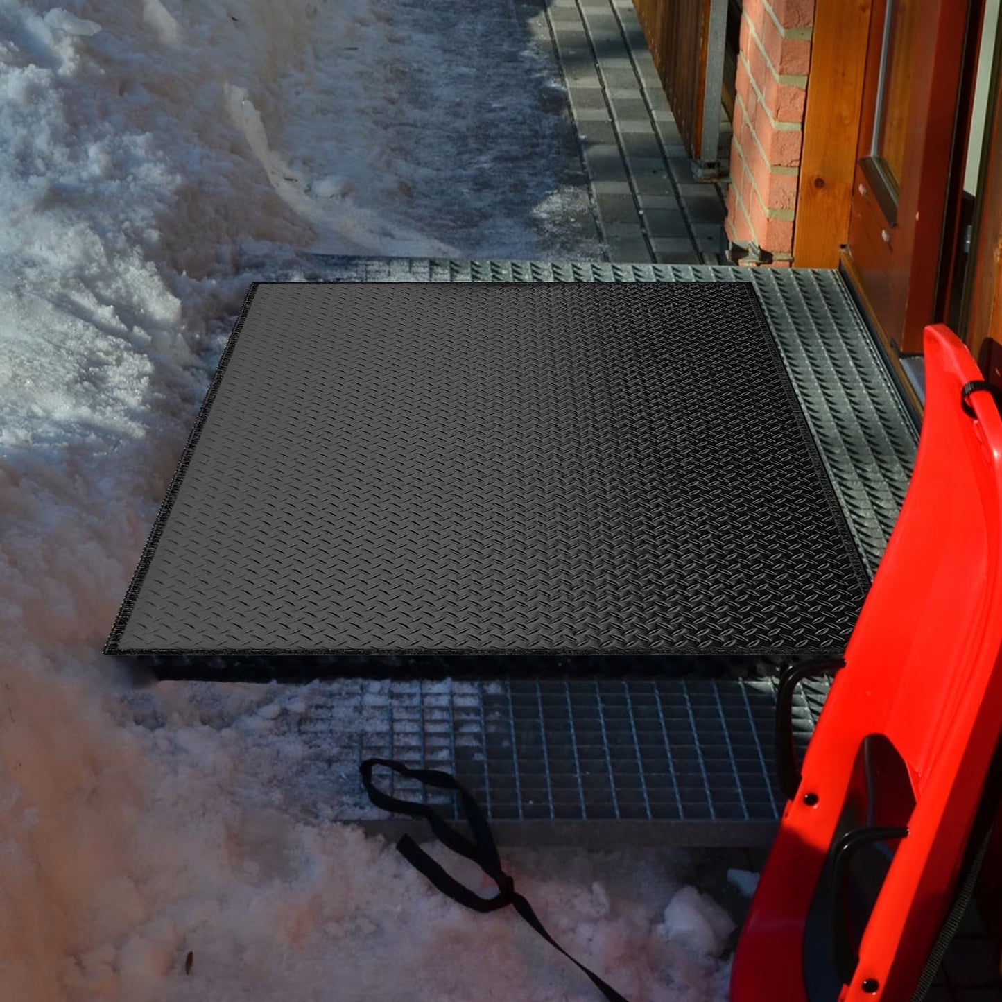 MOPHOTO Heated Snow Melting Mats, Electric Snow Melting Mats, Heated Outdoor Mats for Winter Walkways and Decks, No-Slip Snow and Ice Melt Heated Sidewalk Mat, Connectable w/Power Cord (20" x 60")