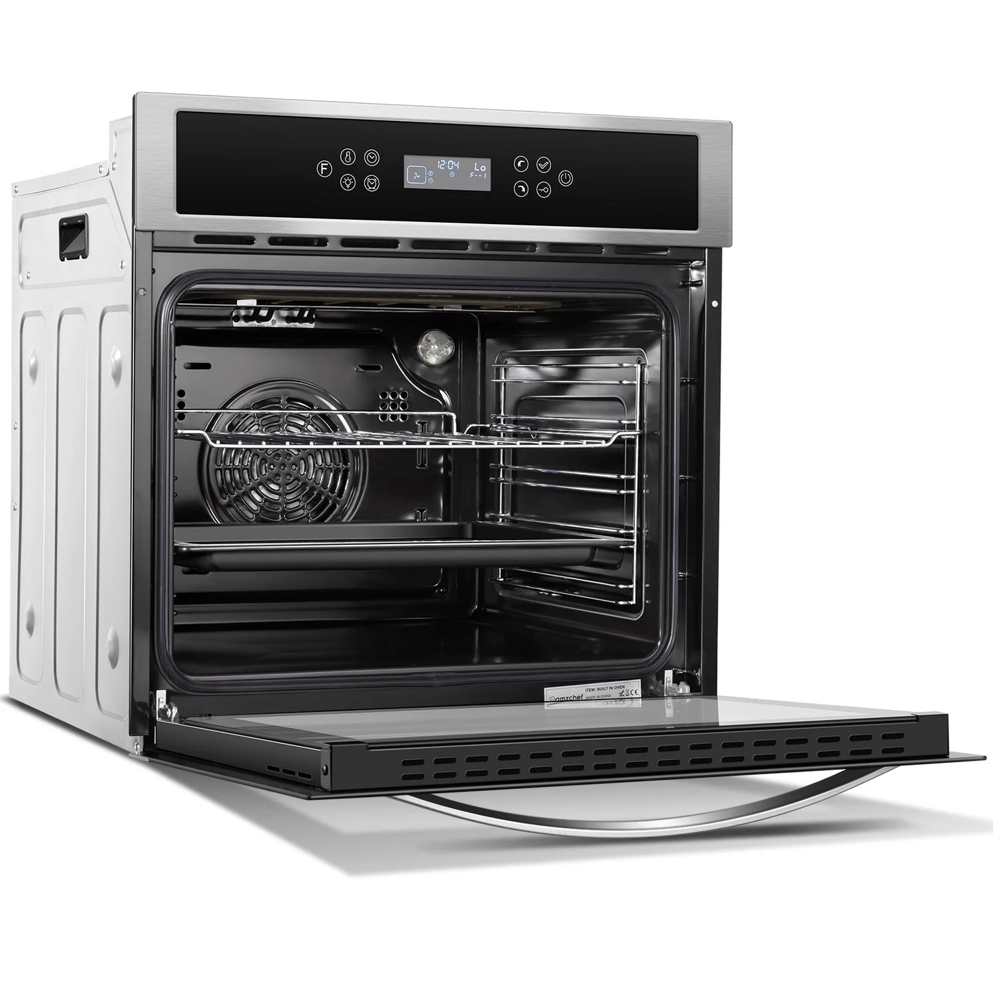 Sunmaki Single Wall Oven 24 Inch Electric Built-in Convection Oven 2.5 Cu.Ft 240V LED Digital Display Touch Control Timer Alarm Clock Child Lock for Kitchen, 2800W