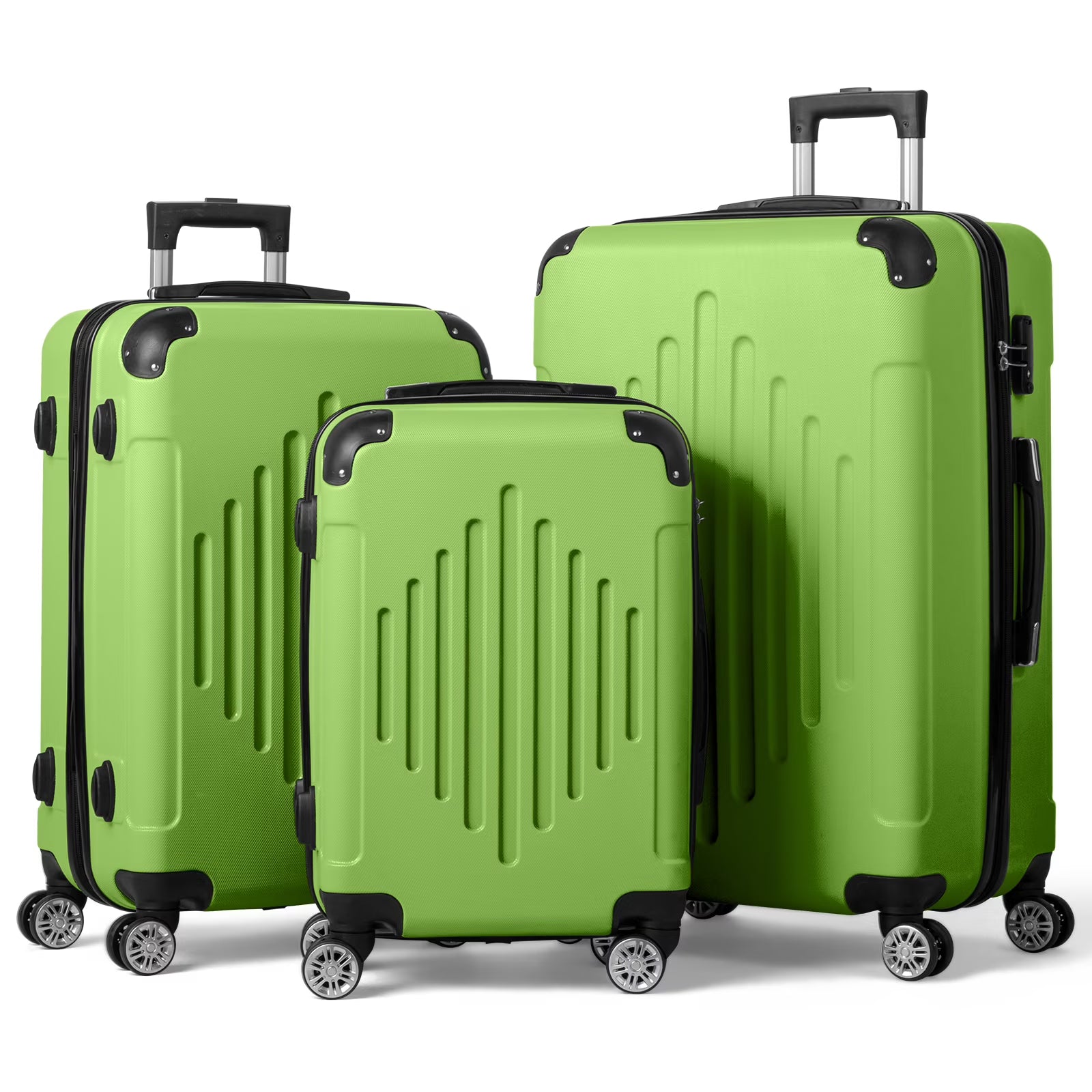 Zimtown 3 Piece Luggage Set, Carry on Suitcase Sets Hardside Lightweight Spinner with TSA Lock, Purple
