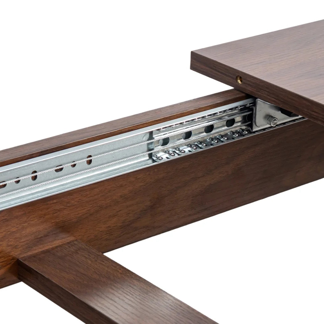106" Expandable Dining Table for Small Spaces, Space-Saving Extendable Kitchen Table with Scratch-Resistant Surface, Multi-Functional Walnut Finish for Family Meals & Home Office Use