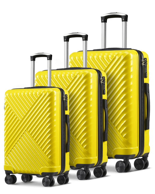 3 Piece Set Luggage Set Expandable(only 28") TSA Lock Spinner Double Wheels, Carry on and Checked Suitcase