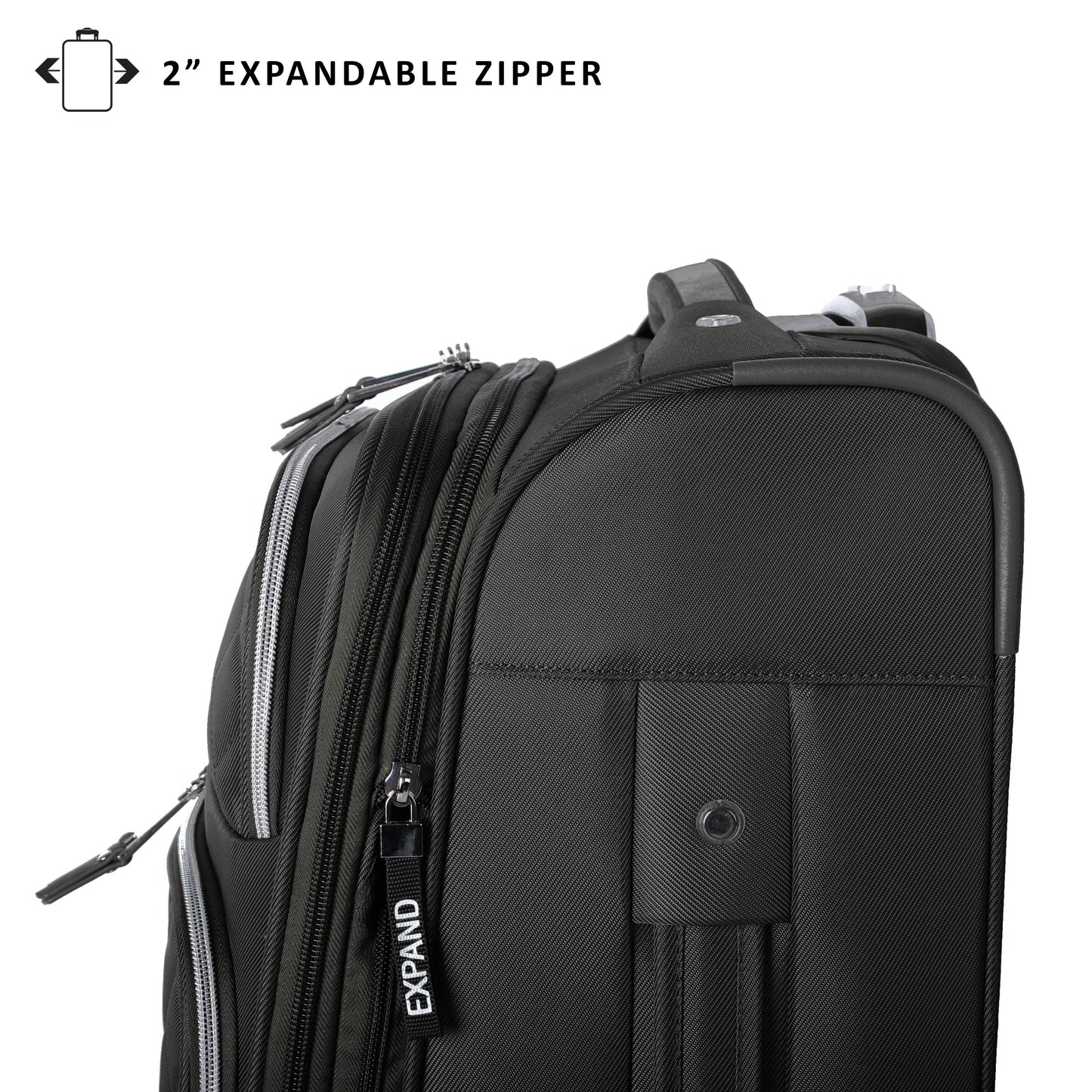MADDEN NYC, Aesthetic Soft Side 28" Expandable Checked Luggage, Black