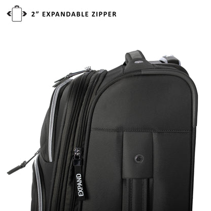 MADDEN NYC, Aesthetic Soft Side 28" Expandable Checked Luggage, Black