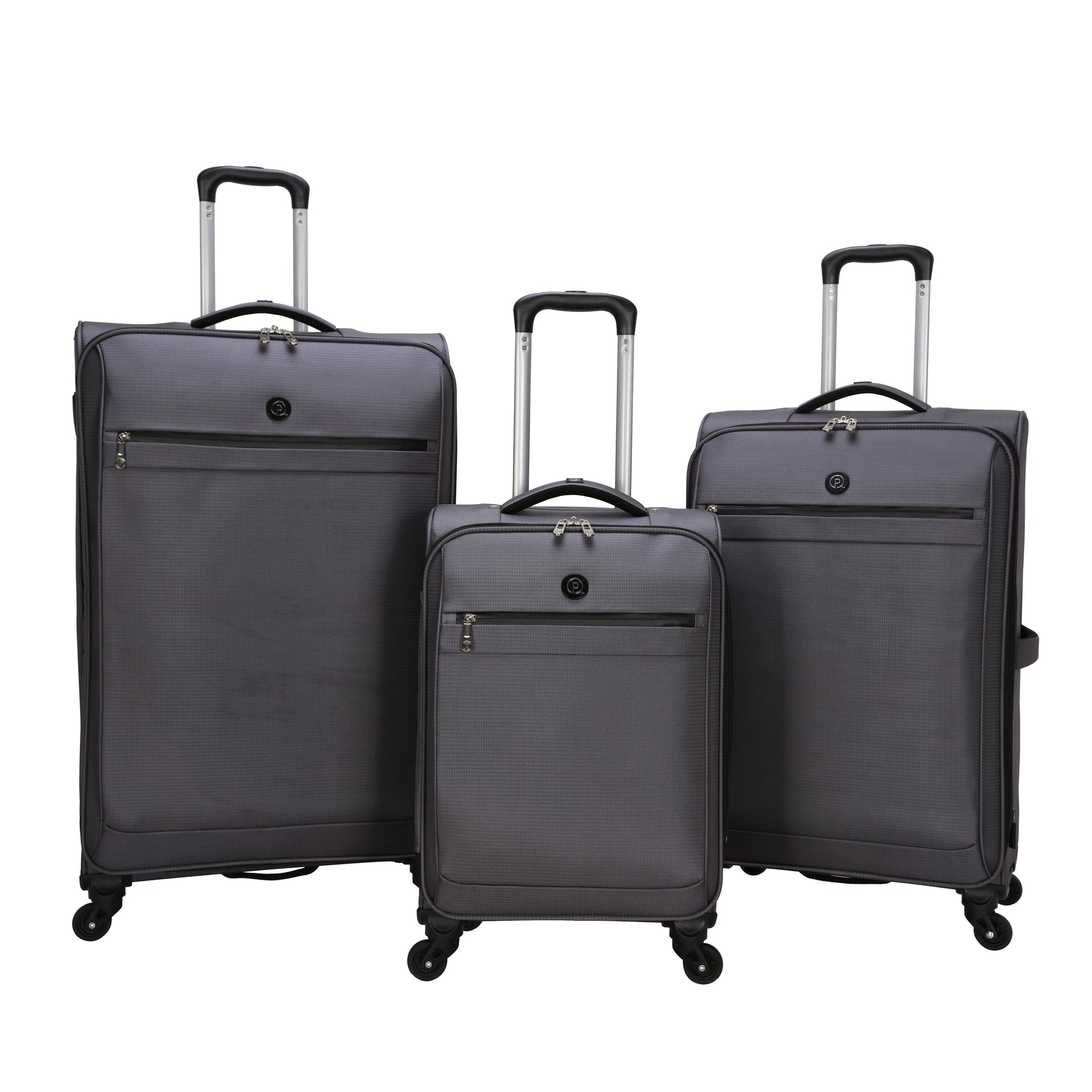 Protege 26-inch Gravity Free Softside Upright Checked Travel Luggage, Grey, Adult