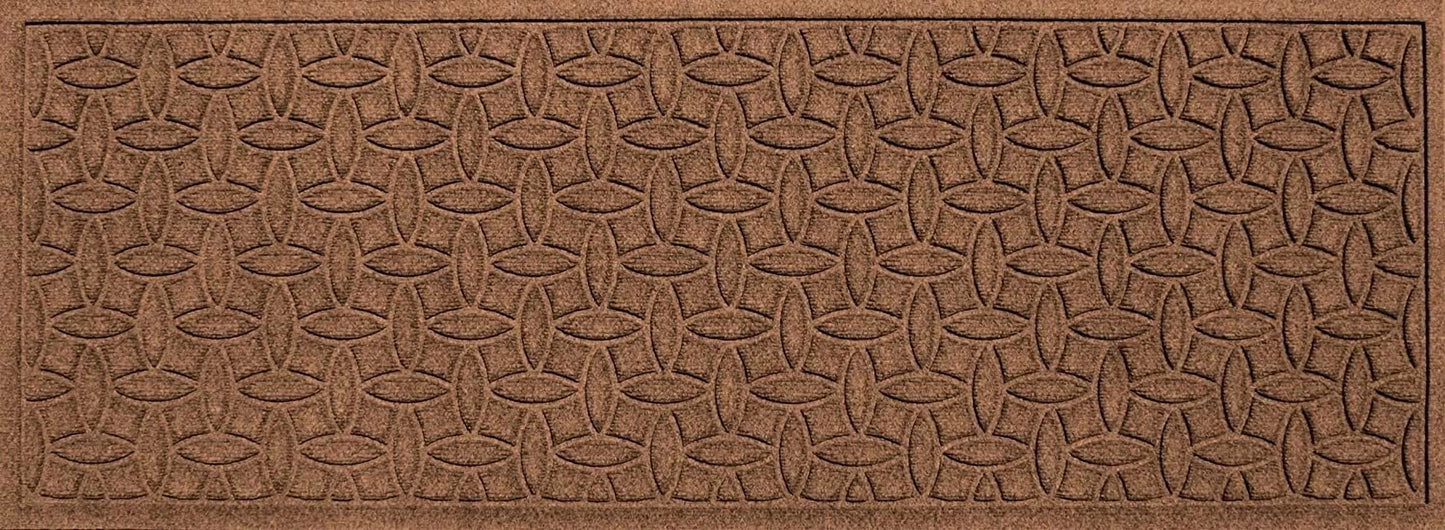 Bungalow Flooring Waterhog Runner Door Mat, 2' x 5' Made in USA, Durable and Decorative Floor Covering, Skid Resistant, Indoor/Outdoor, Water-Trapping, Ellipse Collection, Dark Brown