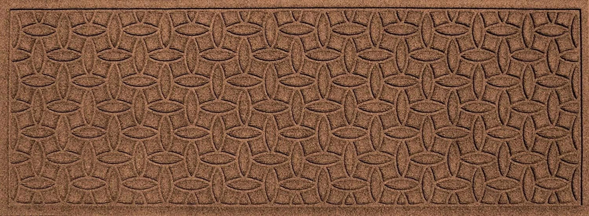 Bungalow Flooring Waterhog Runner Door Mat, 2' x 5' Made in USA, Durable and Decorative Floor Covering, Skid Resistant, Indoor/Outdoor, Water-Trapping, Ellipse Collection, Dark Brown