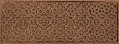 Bungalow Flooring Waterhog Runner Door Mat, 2' x 5' Made in USA, Durable and Decorative Floor Covering, Skid Resistant, Indoor/Outdoor, Water-Trapping, Ellipse Collection, Dark Brown