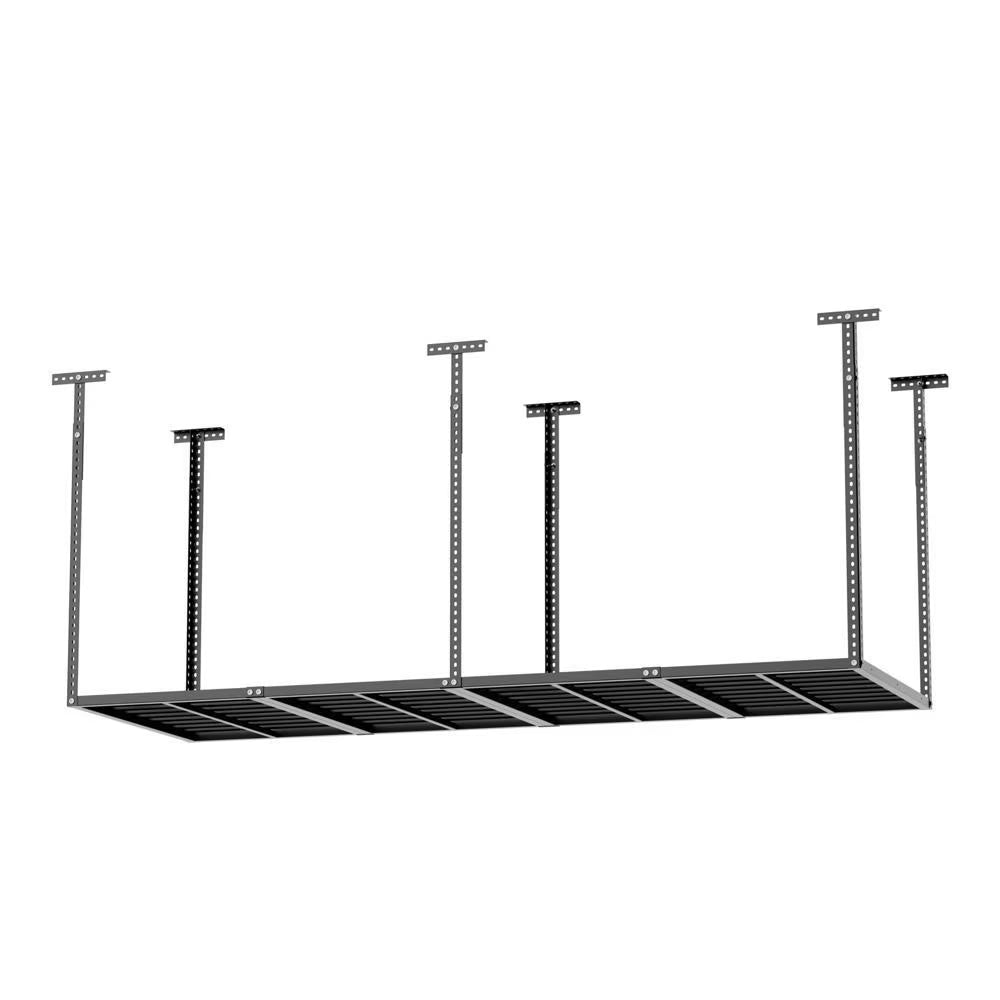 CZMJY High-Capacity Garage Ceiling Mount Storage Rack - Adjustable Metal Overhead Organizer Shelves for Efficiently Storing Luggage, Sports Equipment & More, 3ft x 8ft