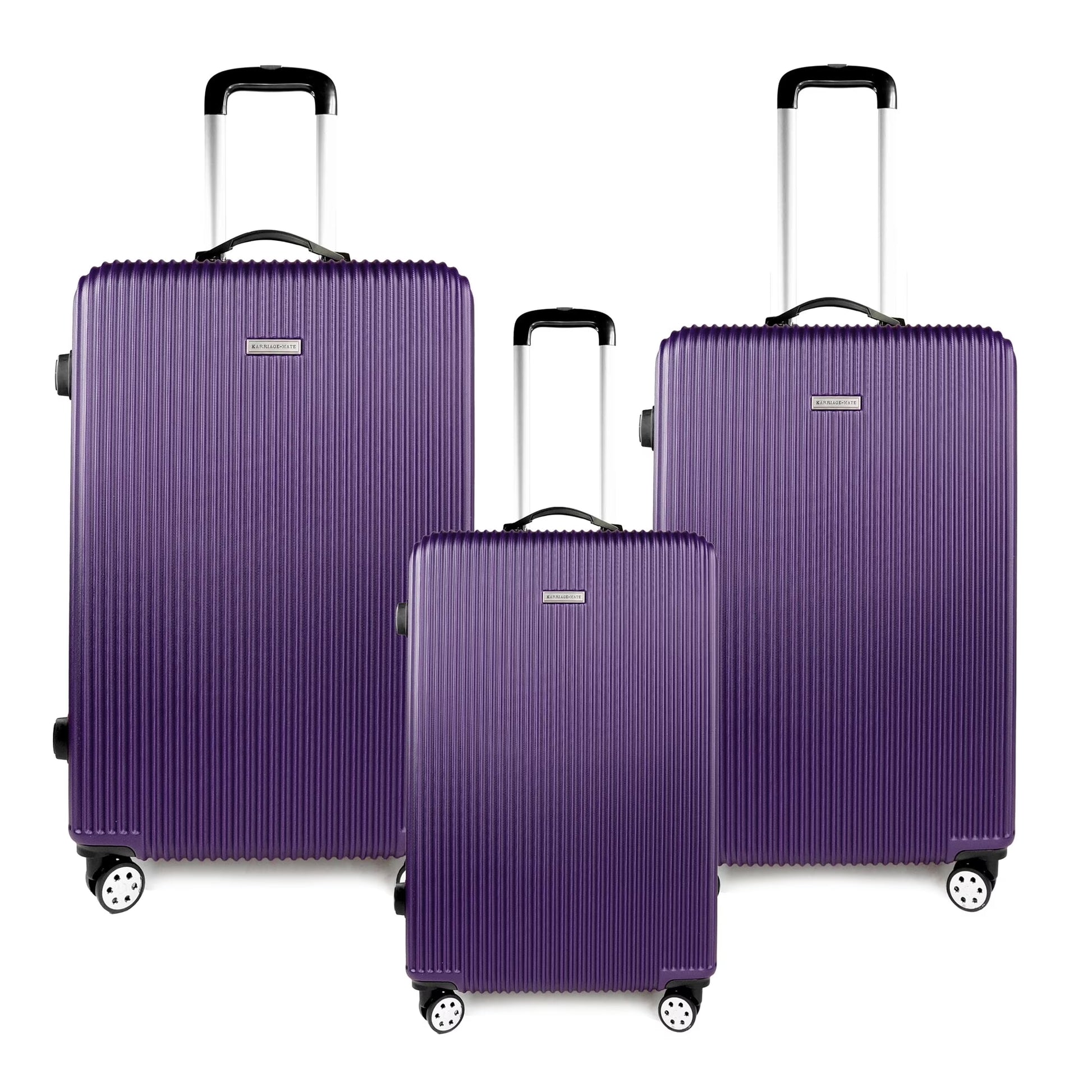 K-Cliffs 3pcs Luggage Set Lightweight Expandable Hard sided ABS Spinner Travel Suitcase Black