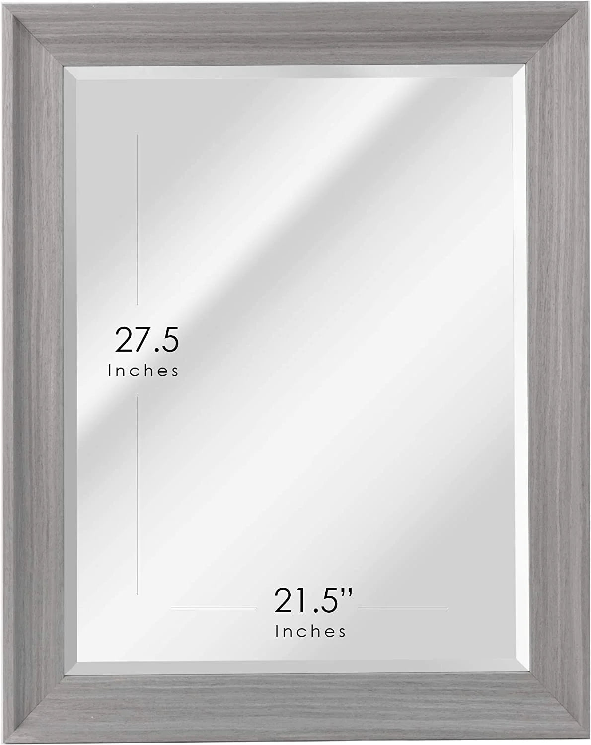Head West 8006 40.5 x 28.5 in. Transitional Driftwood Wall Mirror - Light Gray