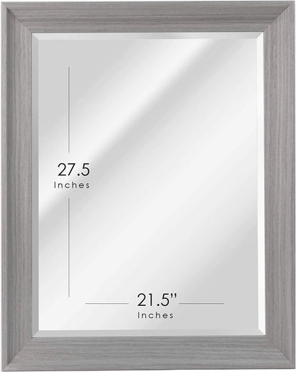 Head West 8006 40.5 x 28.5 in. Transitional Driftwood Wall Mirror - Light Gray
