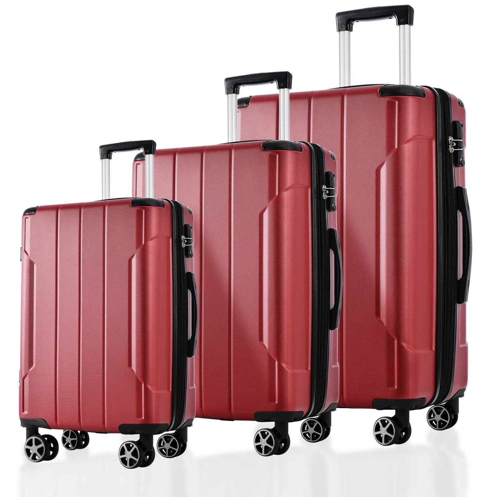 EUROCO 3 Piece Luggage Set, Expandable Hardshell Suitcase with TSA Lock and Double Spinner Wheels,ABS Lightweight Durable Travel luggage Set(20"/24"/28"),Blue