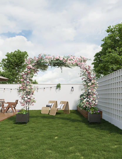 Riedhoff Span 47.2" Steel Garden Arch Trellis for Climbing Plants,Outdoor Garden Arbors and Arches