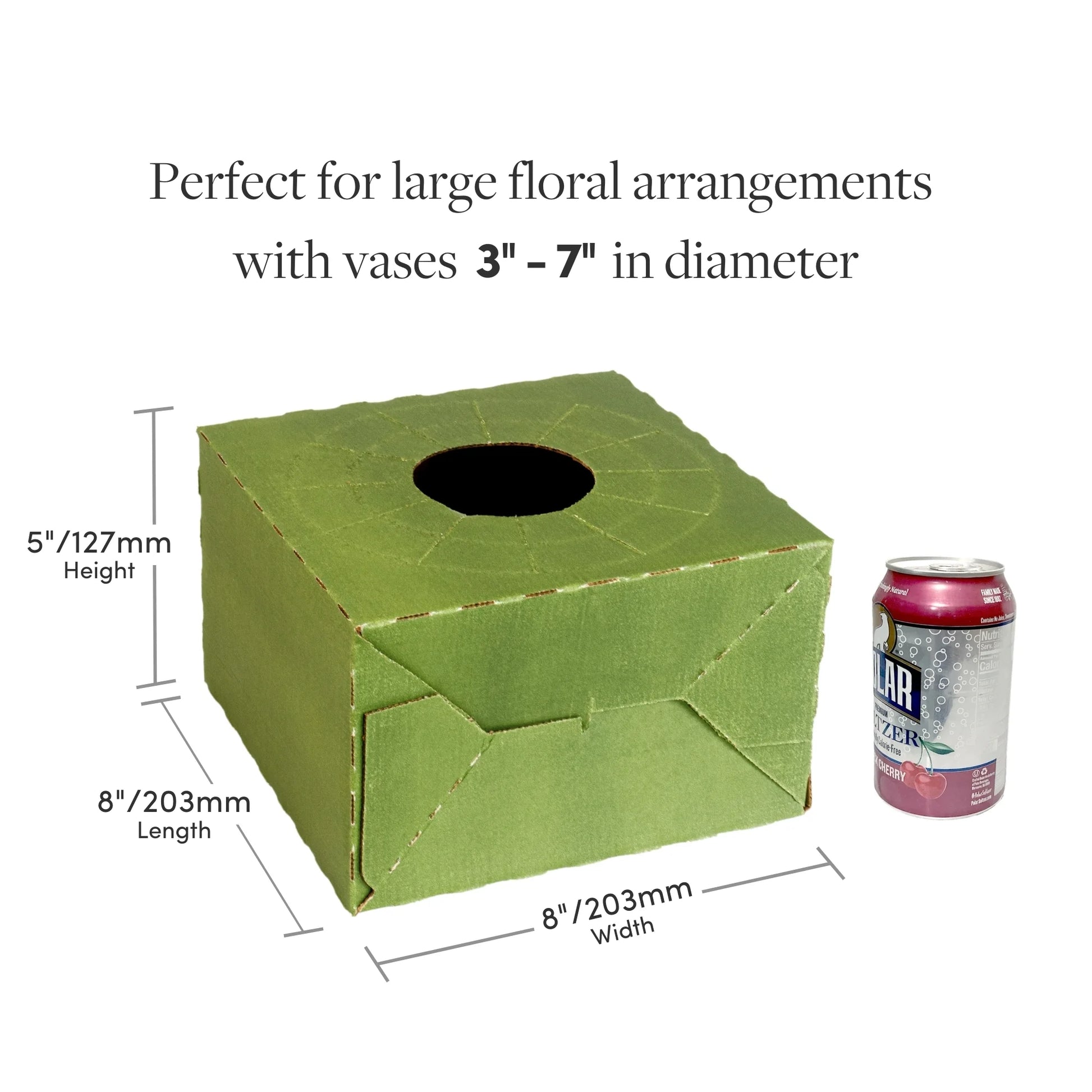 Holiday Designs - Pop-Up Florist Delivery Box, Heavy Duty Corrugated Cardboard Vase Boxes for Secure Floral Arrangements During Transport, 8 x 8 x 5 (Large - Bulk Case of 50)